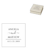 Moderne Script minimalistische aangepaste trouwdat Rubberstempel (Gestempeld)