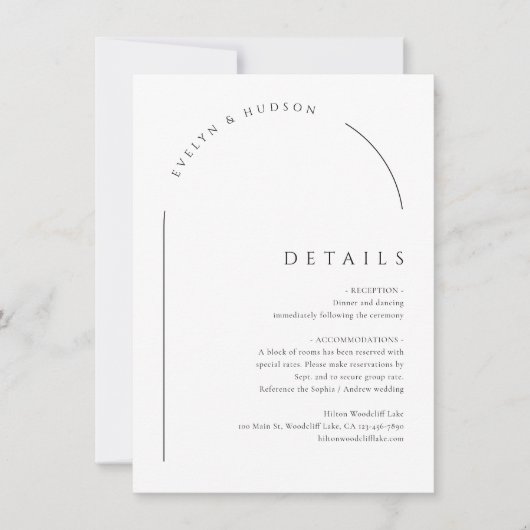 Moderne script minimalistische boog QR-code detail Notitiekaartje (Voorkant)