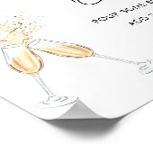 Moderne Script Minimalistische Bruidsfeest Mimosa Poster (Hoek)