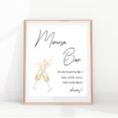 Moderne Script Minimalistische Bruidsfeest Mimosa  Poster