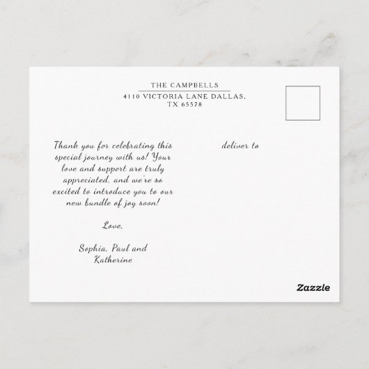 Moderne Script Minimalistische Dank Je Foto Briefkaart (Achterkant)