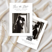 Moderne Script Minimalistische Elegante Trouwfoto Save The Date