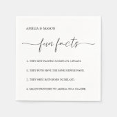 Moderne Script Minimalistische Feiten Bruiloft Servet (Voorkant)