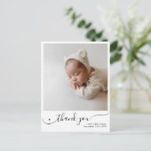 Moderne Script Minimalistische Foto Nieuwe Baby Be Briefkaart (Staand voorkant)