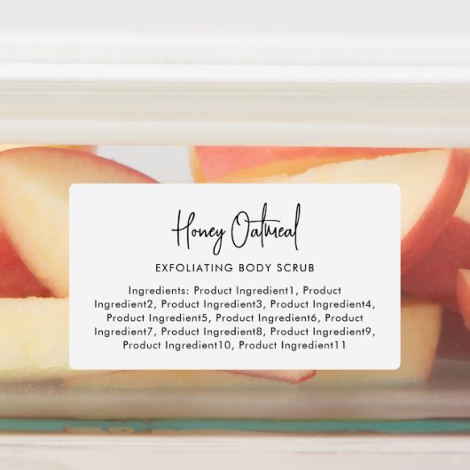 Moderne Script minimalistische lijst van ingrediën Labels (Aangebracht)