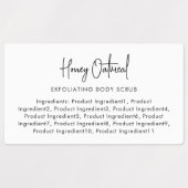 Moderne Script minimalistische lijst van ingrediën Labels (Design 1)