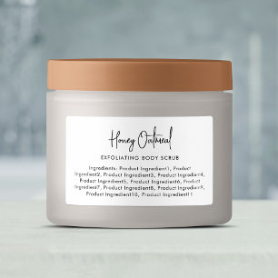 Moderne Script minimalistische lijst van ingrediën Labels