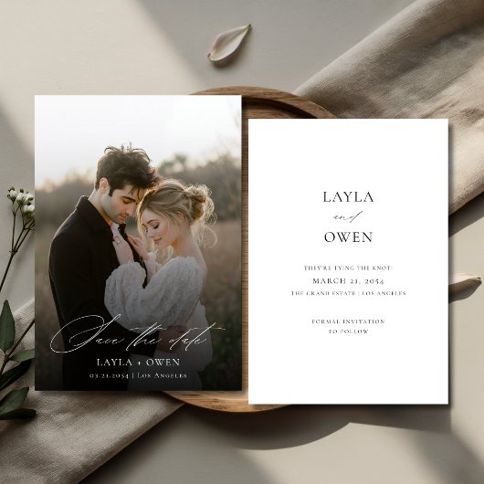 Moderne Script Minimalistische Rustieke Boho Trouw Save The Date