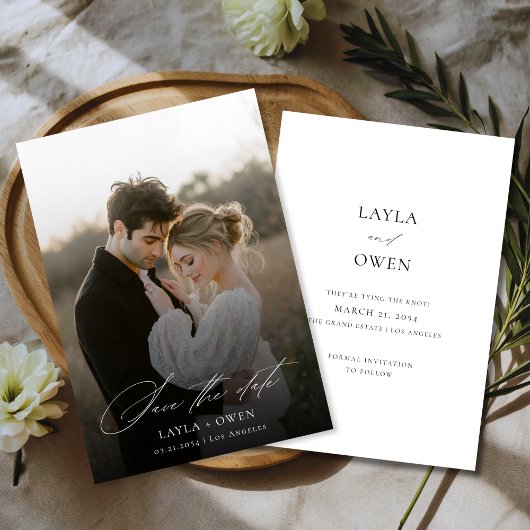 Moderne Script Minimalistische Rustieke Boho Trouw Save The Date