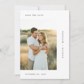 Moderne Script Minimalistische Trouwfoto Save The Date (Voorkant)