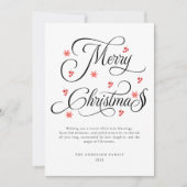 Moderne Script Minimalistische Vrolijk Kerstmis Feestdagenkaart (Voorkant)