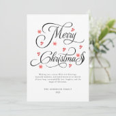 Moderne Script Minimalistische Vrolijk Kerstmis Feestdagenkaart (Staand voorkant)