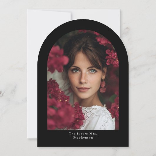 Moderne Script Minimalistische Zwart Vrijgezellenf Kaart (Achterkant)