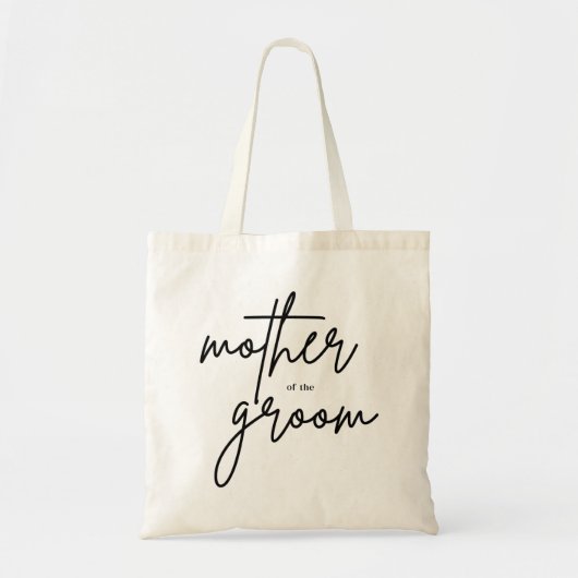 Moderne Script Moeder van de Bruidegom Boodschappe Tote Bag (Voorkant)