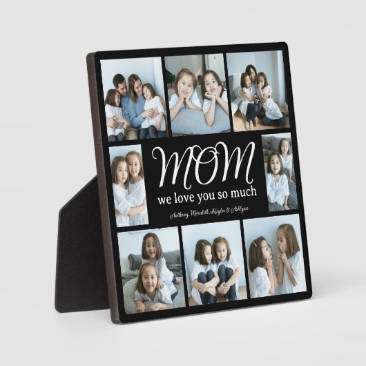 Moderne Script Moeder We Houden Van Jou Foto Colla Fotoplaat (Voorkant)