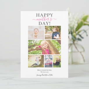 Moderne script moederdag 6 foto collage gedicht kaart