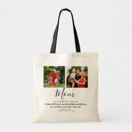 Moderne Script Mom Quote Foto Boodschappentas Tote Bag