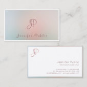 Moderne Script Monogram Elegant Colors Sjabloon Visitekaartje (Voorkant / Achterkant)