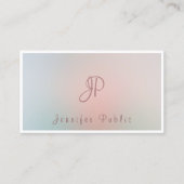 Moderne Script Monogram Elegant Colors Sjabloon Visitekaartje (Voorkant)