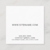 Moderne Script Monogram en Naam Vierkante Visitekaartje (Achterkant)