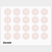 Moderne Script Monogram Initiaal Pastel Roze label (Vel)