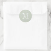 Moderne Script Monogram Initiaal plakje groen labe Ronde Sticker (Tas)