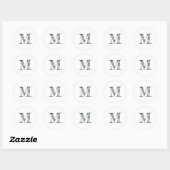 Moderne Script Monogram Initiaal zwart wit label (Vel)