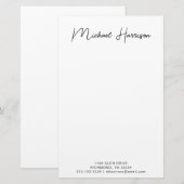 Moderne Script Monogram op maat Briefpapier (Voorkant / Achterkant)