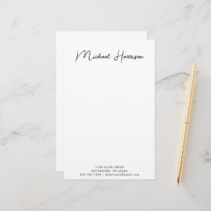 Moderne Script Monogram op maat Briefpapier