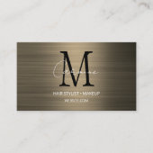 Moderne Script Monogram Sepia Visitekaartje (Voorkant)