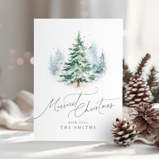Moderne Script Mooiste Kerstboom Feestdagenkaart