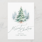 Moderne Script Mooiste Kerstboom Feestdagenkaart (Voorkant)