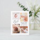 Moderne Script Multi Foto Baby Shower Bedanktkaart Briefkaart (Staand voorkant)