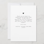 Moderne Script Multi Foto Collage Baby Shower Bedankkaart (Achterkant)