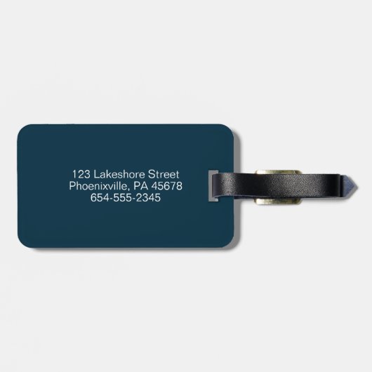 Moderne script naam adres bagagelabel (Achterkant horizontaal)