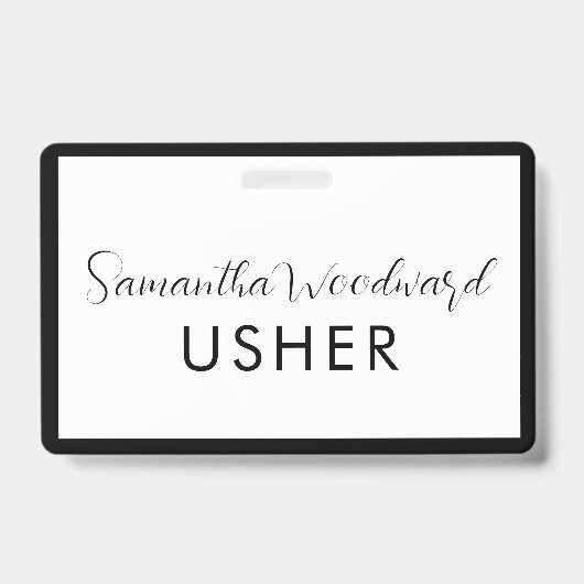 Moderne script naam badge voor ceremoniemeesters (Voorzijde)