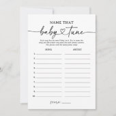 Moderne Script naam die Baby tunen Baby shower spe Kaart (Voorkant)