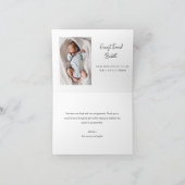 Moderne Script Naam Foto Baby Bedankkaart (Binnen)