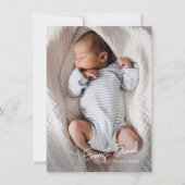 Moderne Script Naam Foto Baby  Bedankkaart (Voorkant)