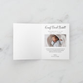 Moderne Script Naam Foto Baby Bedankt Kaarten (Binnen)