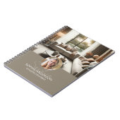 Moderne Script Naam Foto QR Professioneel Notitieboek (Linkerzijde)