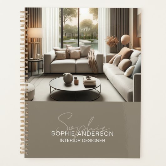 Moderne script naam interieurontwerper planner (Voorkant)