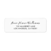 Moderne script naam retouradres etiket (Voorkant)