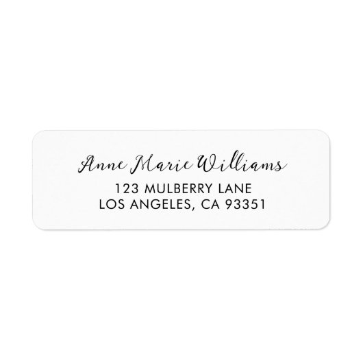 Moderne script naam retouradres etiket (Voorkant)