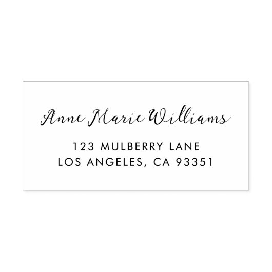 Moderne script naam retouradres rubberstempel (Afrduk)