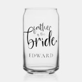 Moderne Script Naam Vader van de bruid Gift Blikvorm Glas (Voorkant)