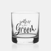Moderne Script Naam Vader van de bruidegom Gift Whisky Glas (Voorkant)