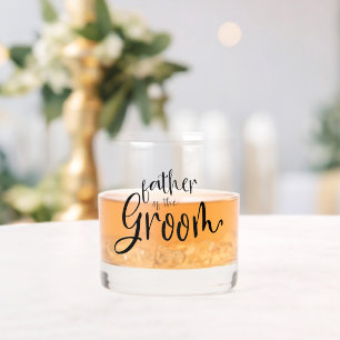 Moderne Script Naam Vader van de bruidegom Gift Whisky Glas
