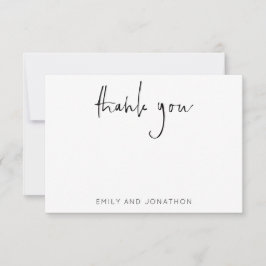 Moderne Script Name 5 Photos Wedding Bedankt Notitiekaartje