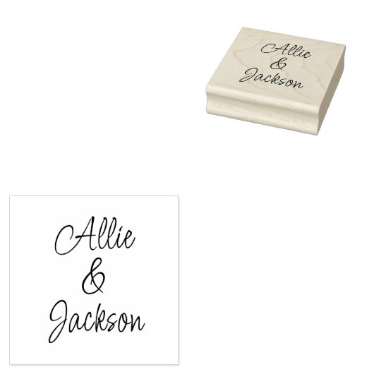 Moderne Script Namen Bruiloft Rubberstempel (Gestempeld)